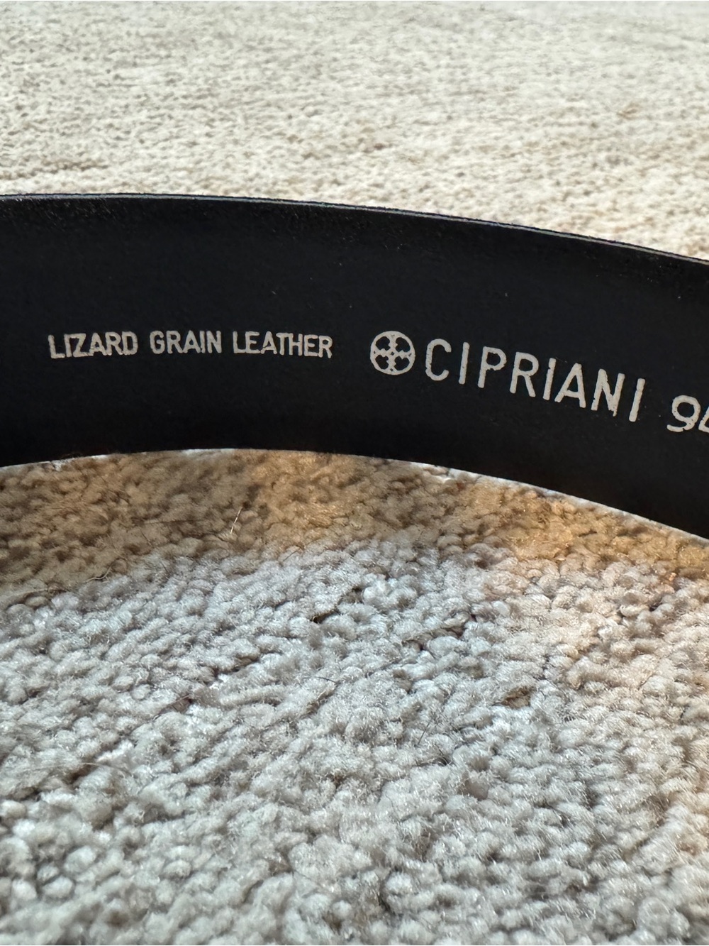 Vintage Cipriani Navy Lizard Leather Belt with Gold Horseshoe Buckle Med - Picture 4 of 7